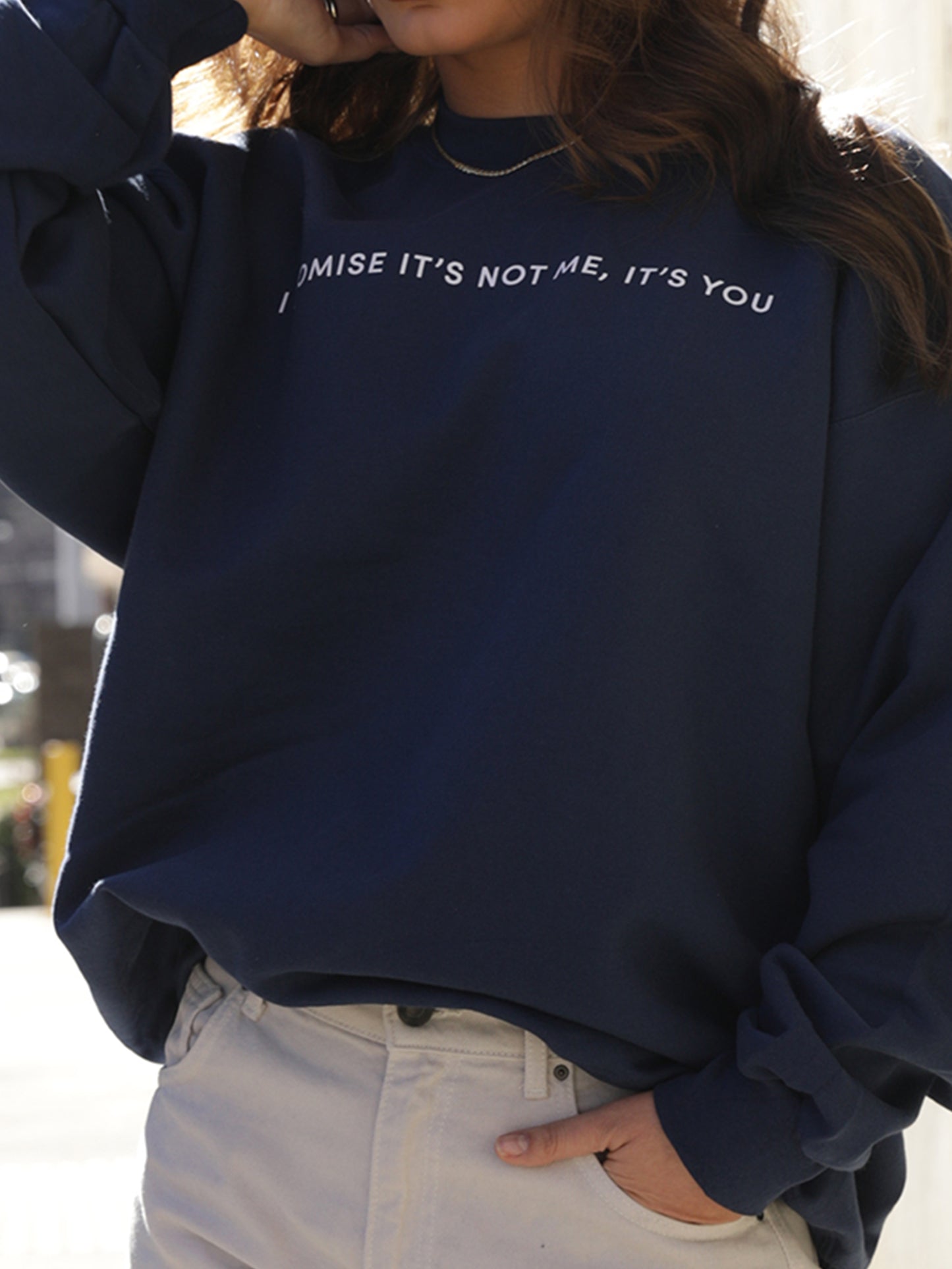 You're the Problem Sweatshirt | Navy | Model Image | Uncommon Lifestyle