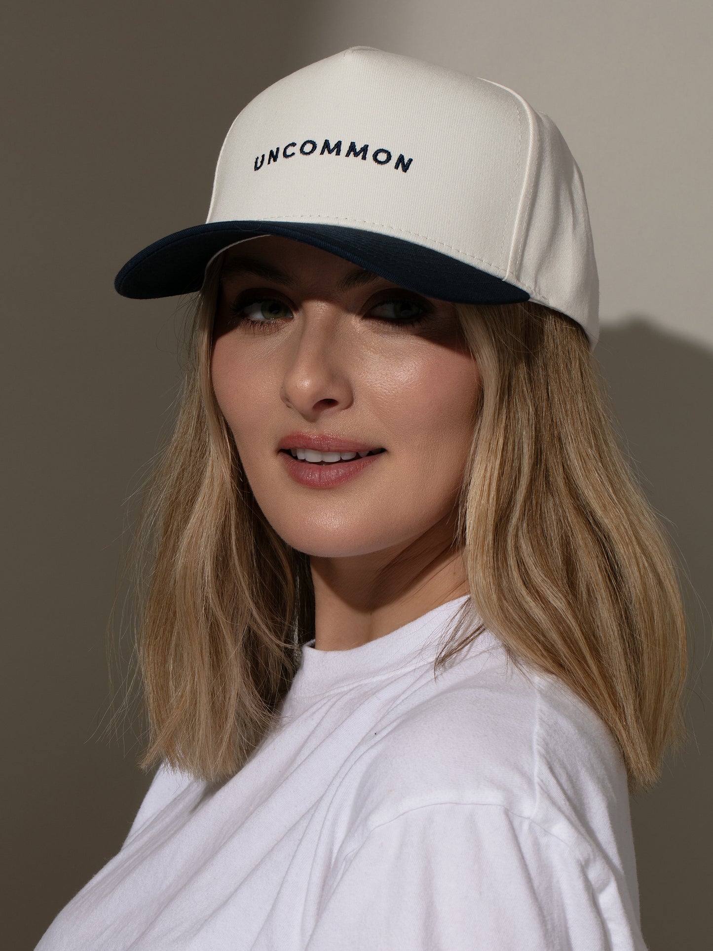 Simple Uncommon Trucker Hat | Navy/Cream | Model Image 2 | Uncommon Lifestyle