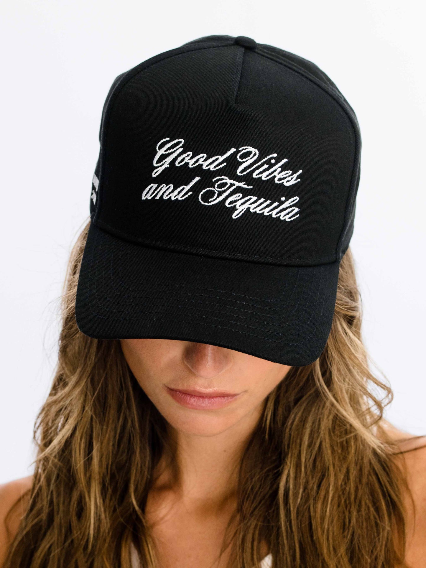 Tequila Vibes Trucker Hat | Black | Model Image 2 | Uncommon Lifestyle