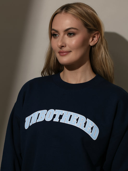 Unbothered Sweatshirt | Navy | Model Image 3 | Uncommon Lifestyle