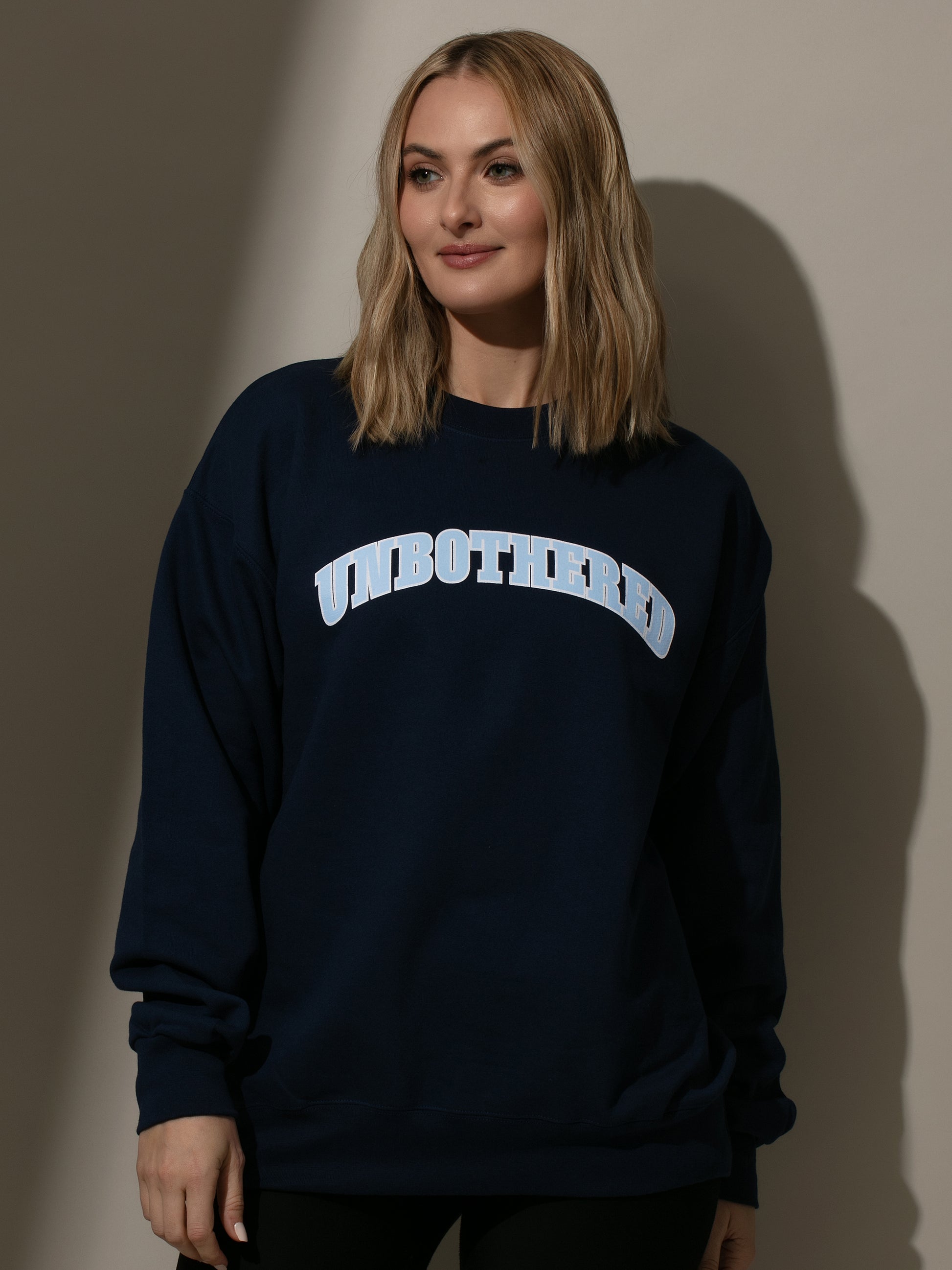 Unbothered Sweatshirt | Navy | Model Image 2 | Uncommon Lifestyle