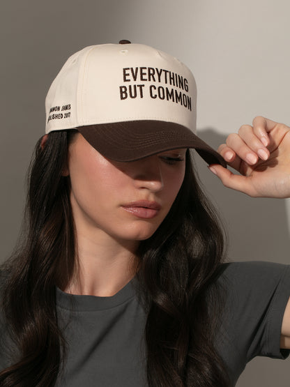 Everything But Common Trucker Hat | Ivory and Brown | Model Image | Uncommon Lifestyle