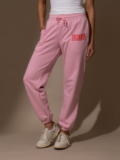["Forever Uncommon Sweatpants ", "  Pink ", " Model Image ", " Uncommon Lifestyle"]
