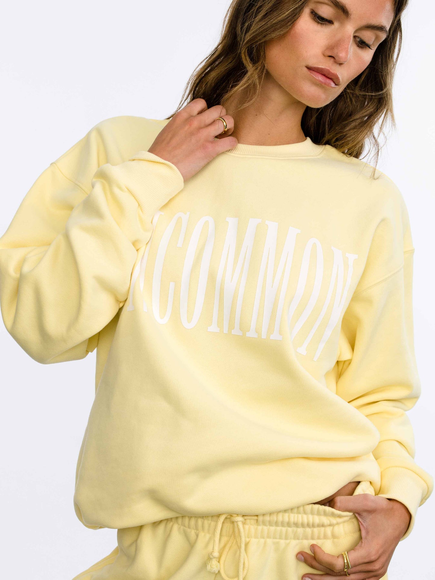 Forever Uncommon Sweatshirt |  Yellow | Model Image | Uncommon Lifestyle