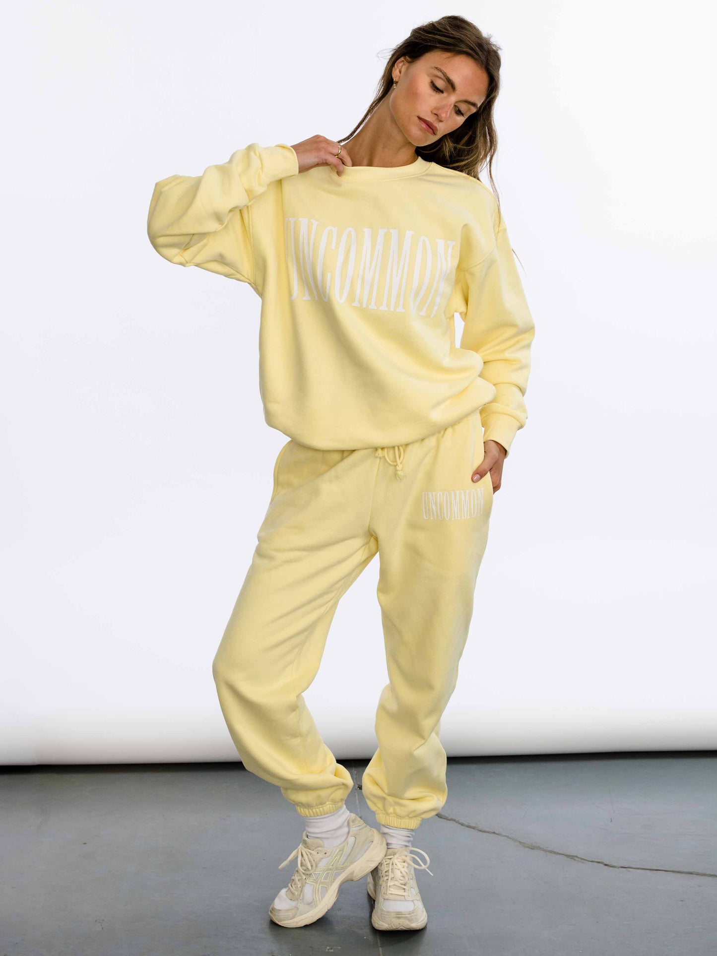 Forever Uncommon Sweatshirt |  Yellow | Model Image | Uncommon Lifestyle