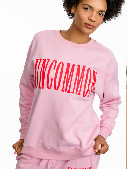 ["Forever Uncommon Sweatshirt ", "  Pink ", " Model Image ", " Uncommon Lifestyle"]