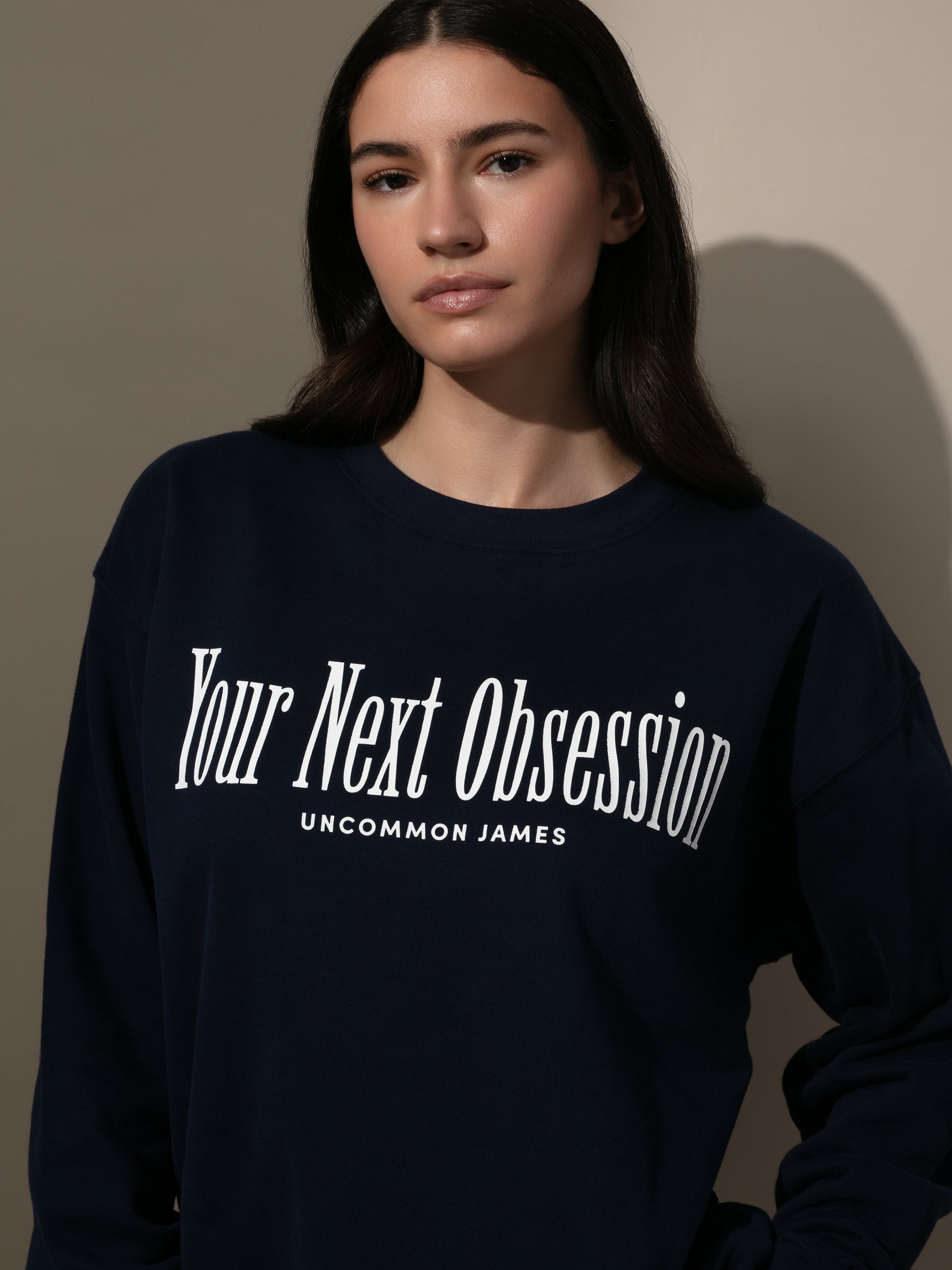 Obsessed Sweatshirt | Navy | Model Image | Uncommon Lifestyle