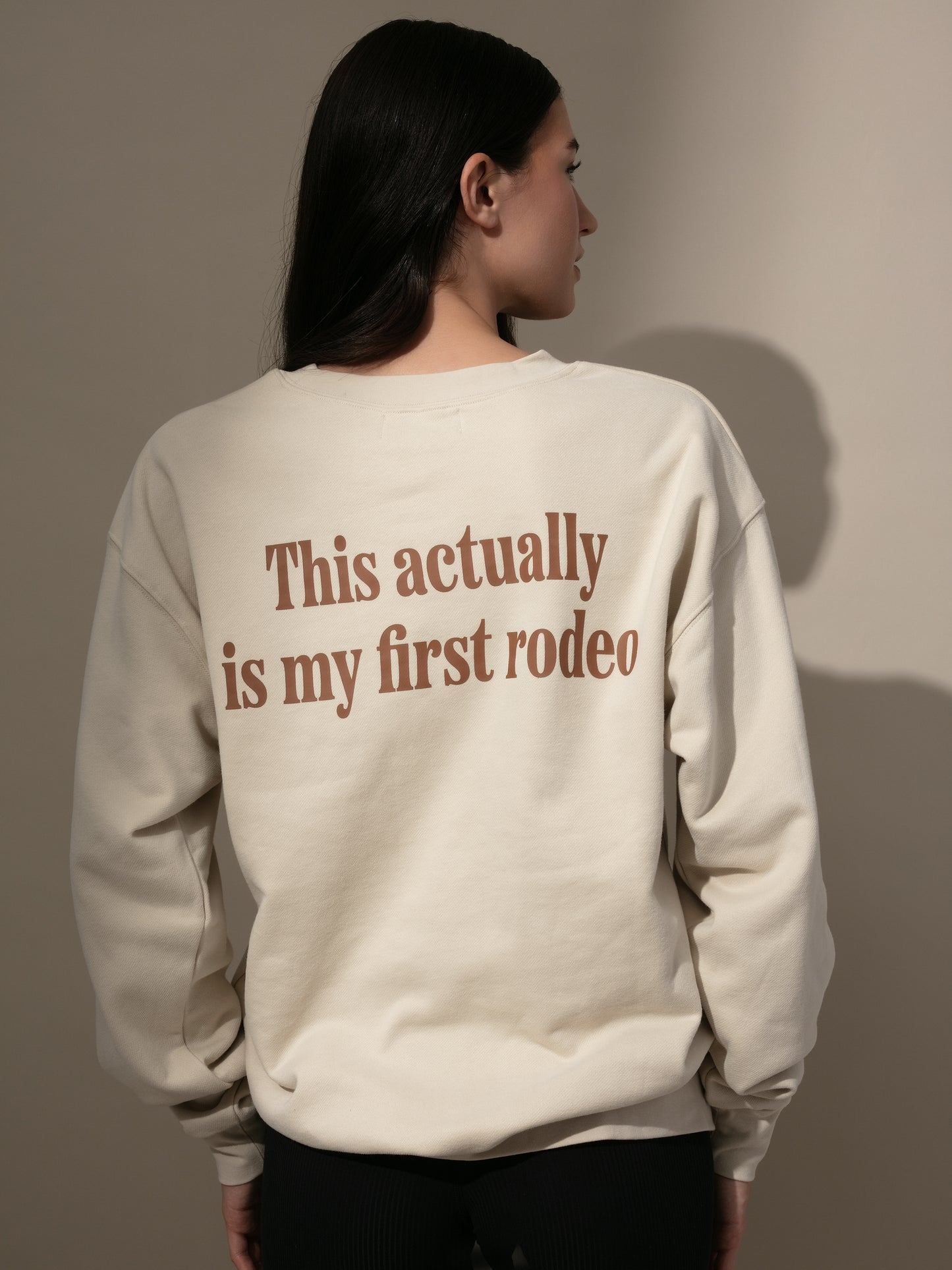 Rodeo Sweatshirt | Tan | Model Image | Uncommon Lifestyle