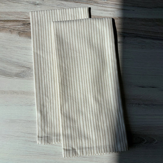 Tan Striped Dish Towel (Set of 2) | Lifestyle Image | Uncommon Lifestyle