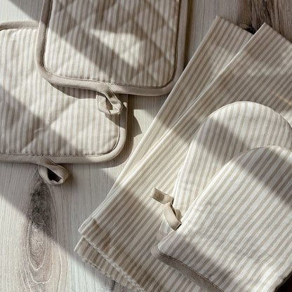 Tan Striped Dish Towel (Set of 2) | Lifestyle Image 2 | Uncommon Lifestyle