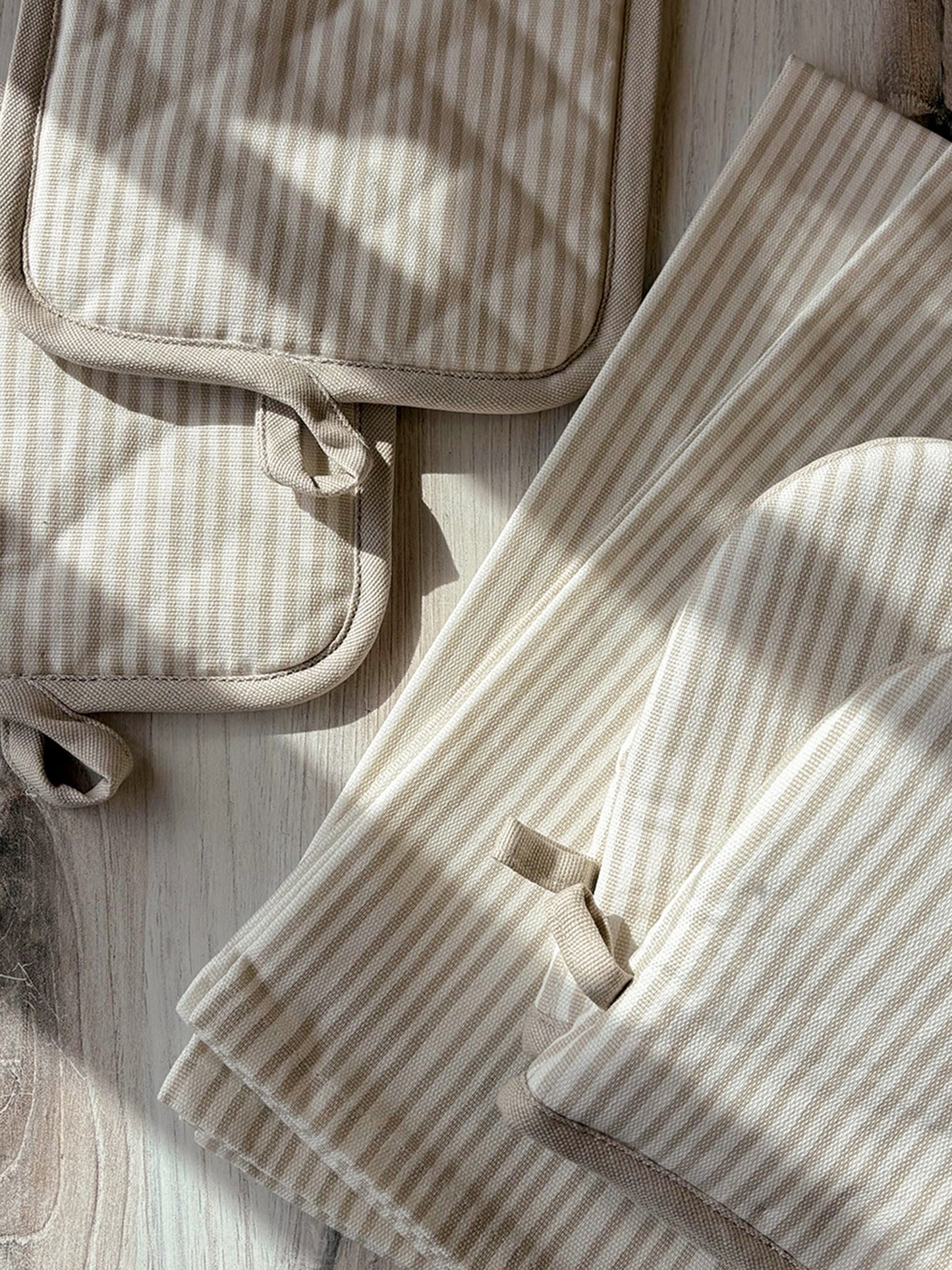 Tan Striped Dish Towel (Set of 2) | Lifestyle Image 3 | Uncommon Lifestyle