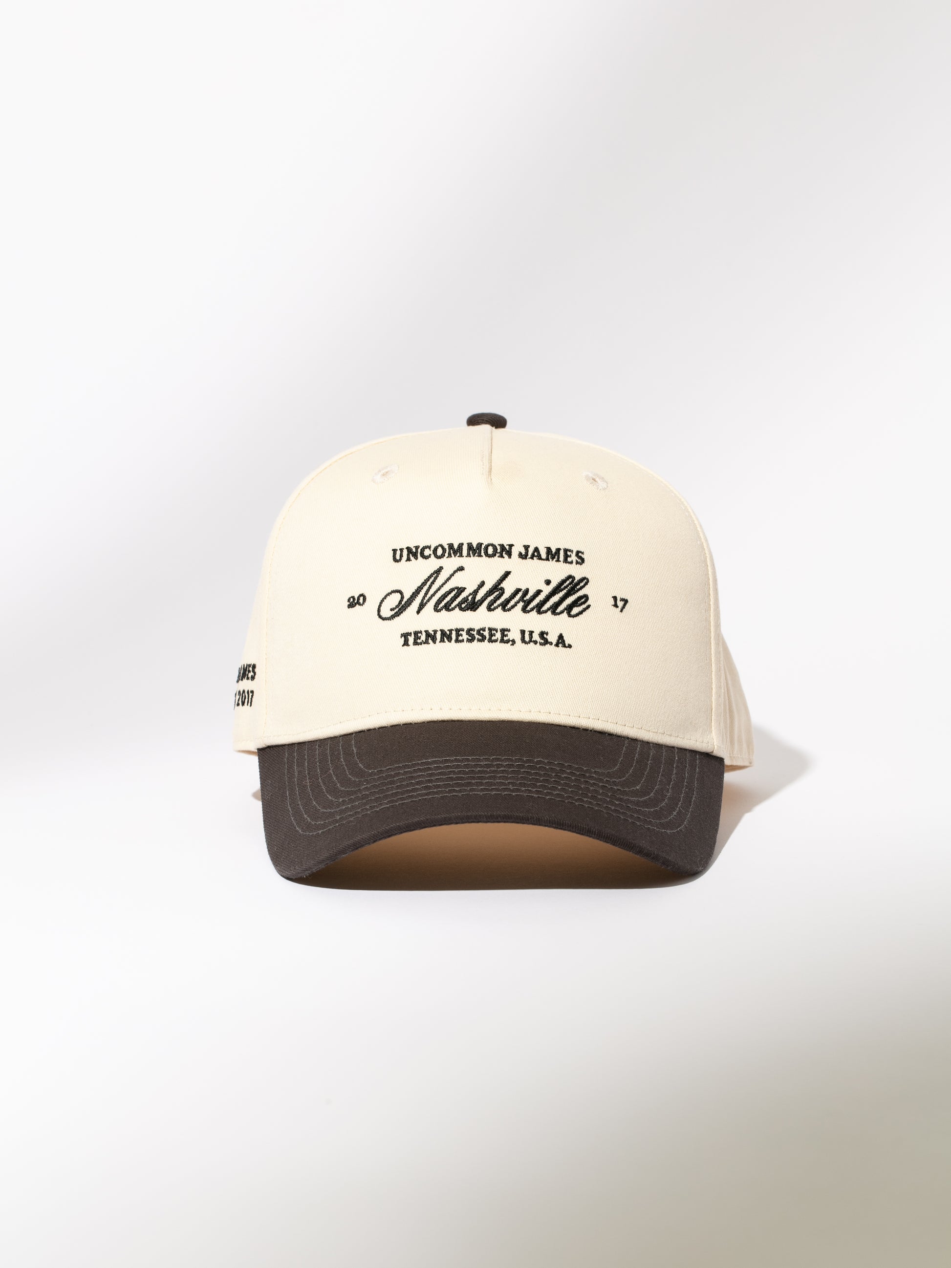 Whiskey Jam Nashville 5-Panel Adjustable Snapback Field Of Dreams Trucker Hat (Cream/Dodger Blue, One Size) At Men's Clothing Store