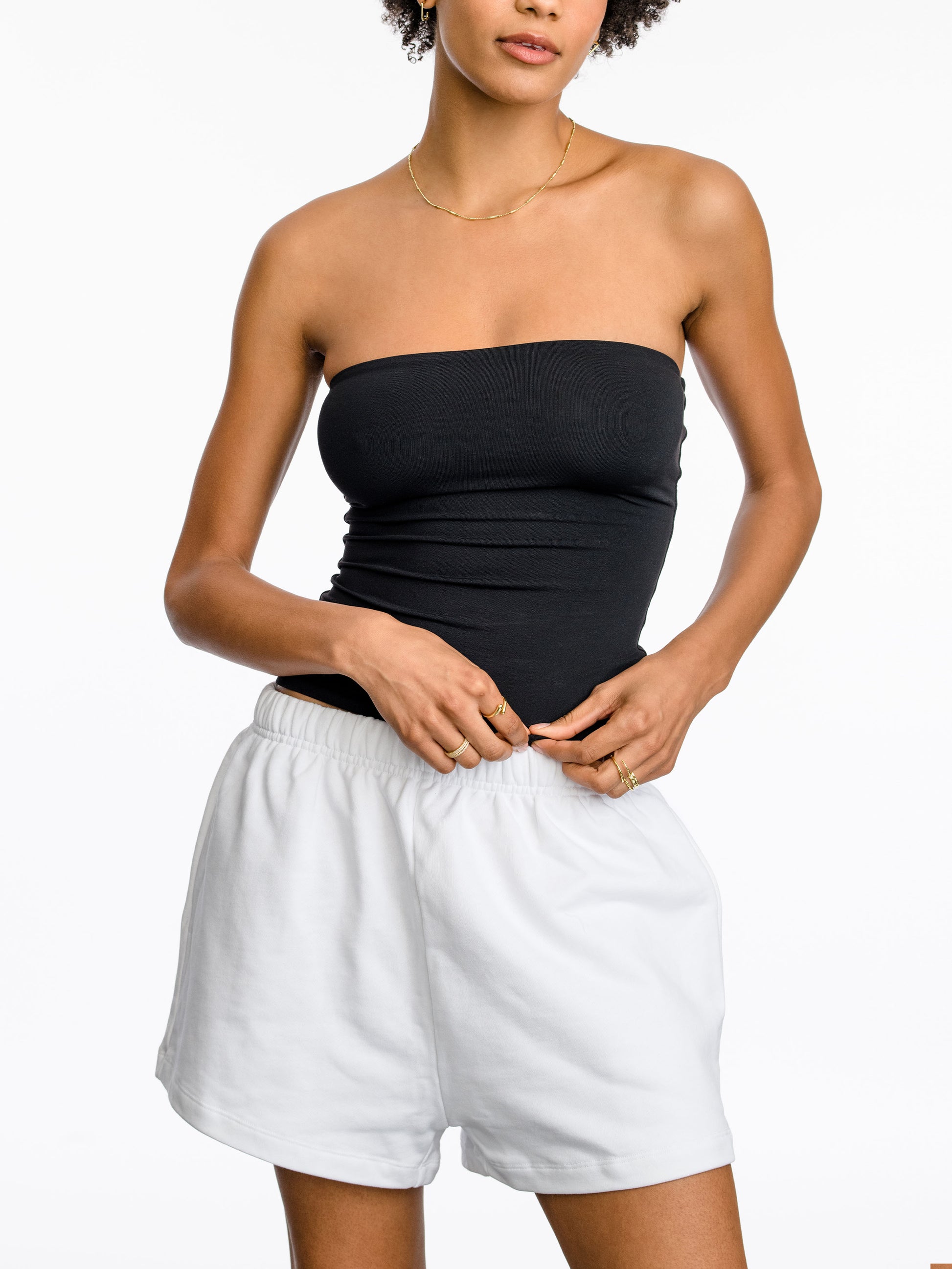 That Girl Sweat Short | White | Model Image | Uncommon Lifestyle