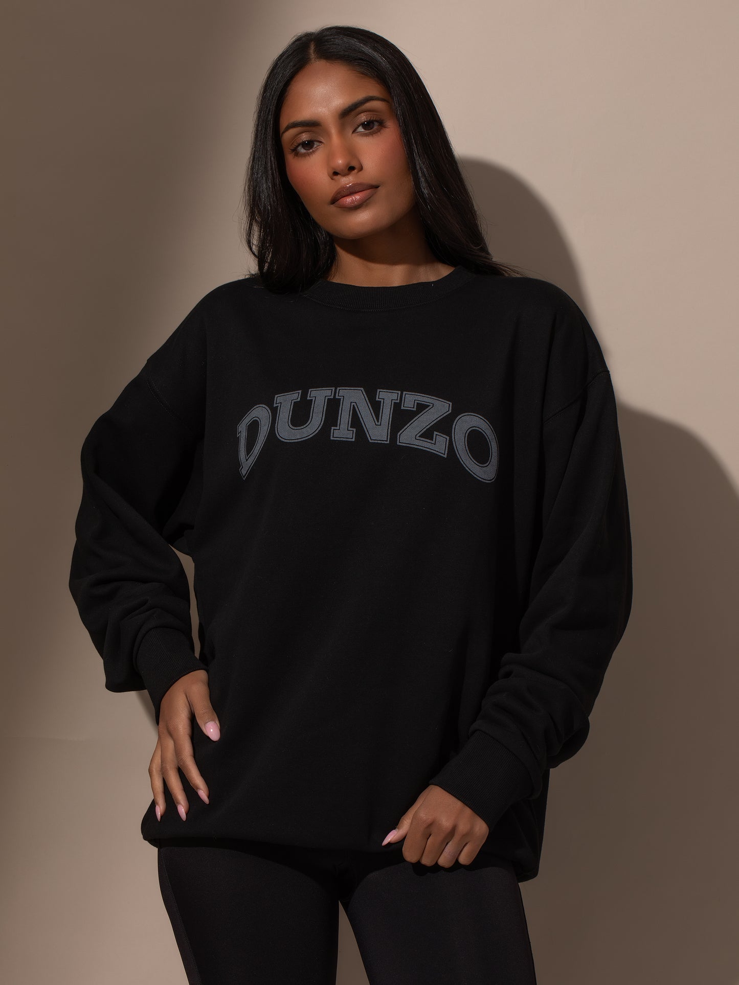 Dunzo Sweatshirt | Black | Model Image | Uncommon Lifestyle