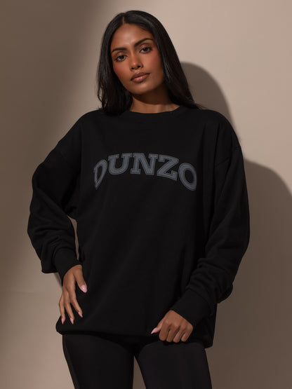 Dunzo Sweatshirt | Black | Model Image | Uncommon Lifestyle