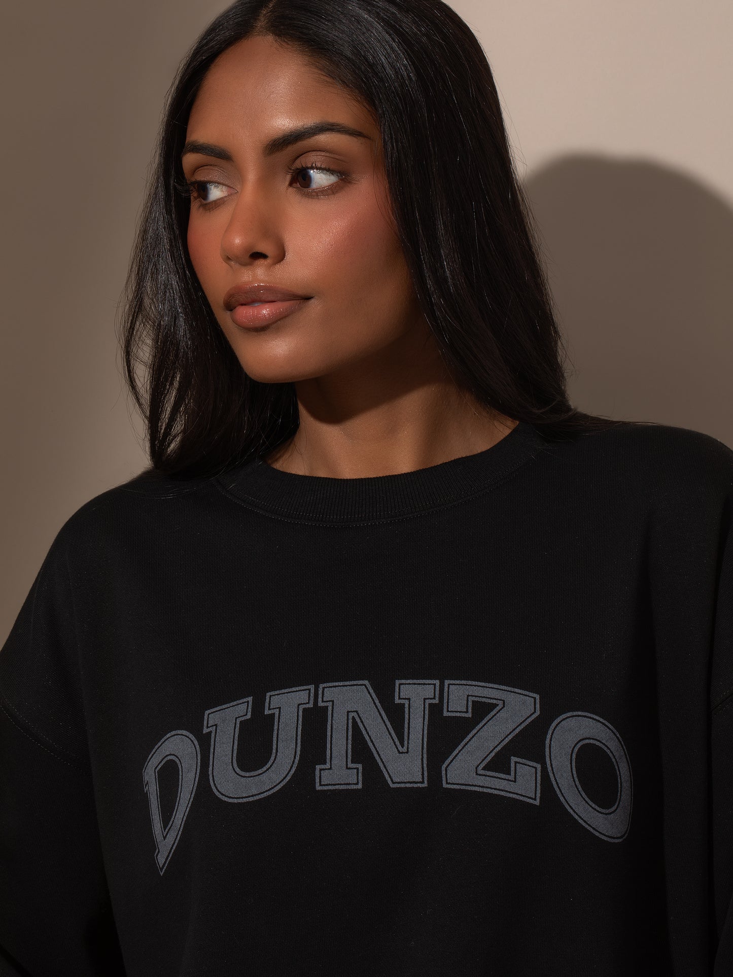 Dunzo Sweatshirt | Black | Model Image | Uncommon Lifestyle