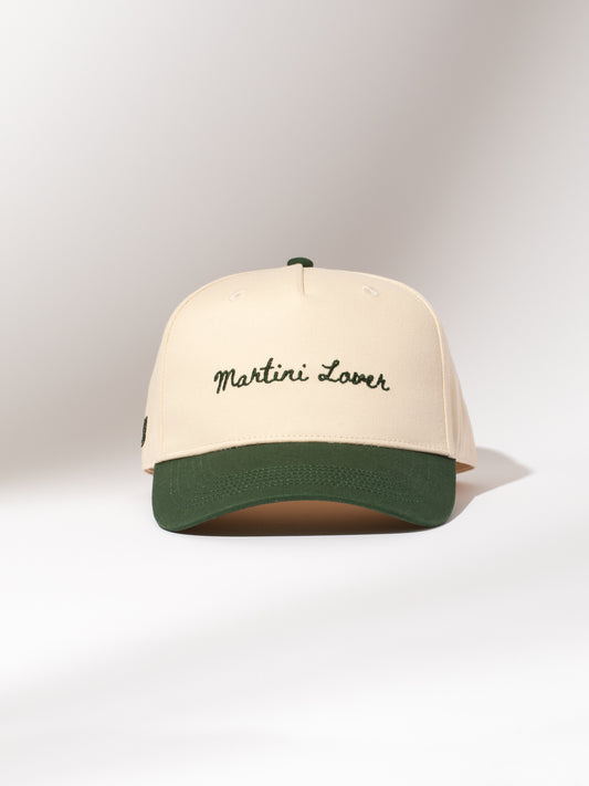 Martini Lover Trucker Hat | Green/Tan | Model Image | Uncommon Lifestyle