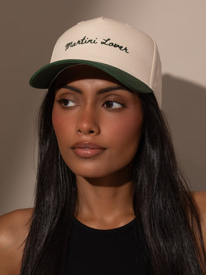 Martini Lover Trucker Hat | Green/Tan | Model Image | Uncommon Lifestyle