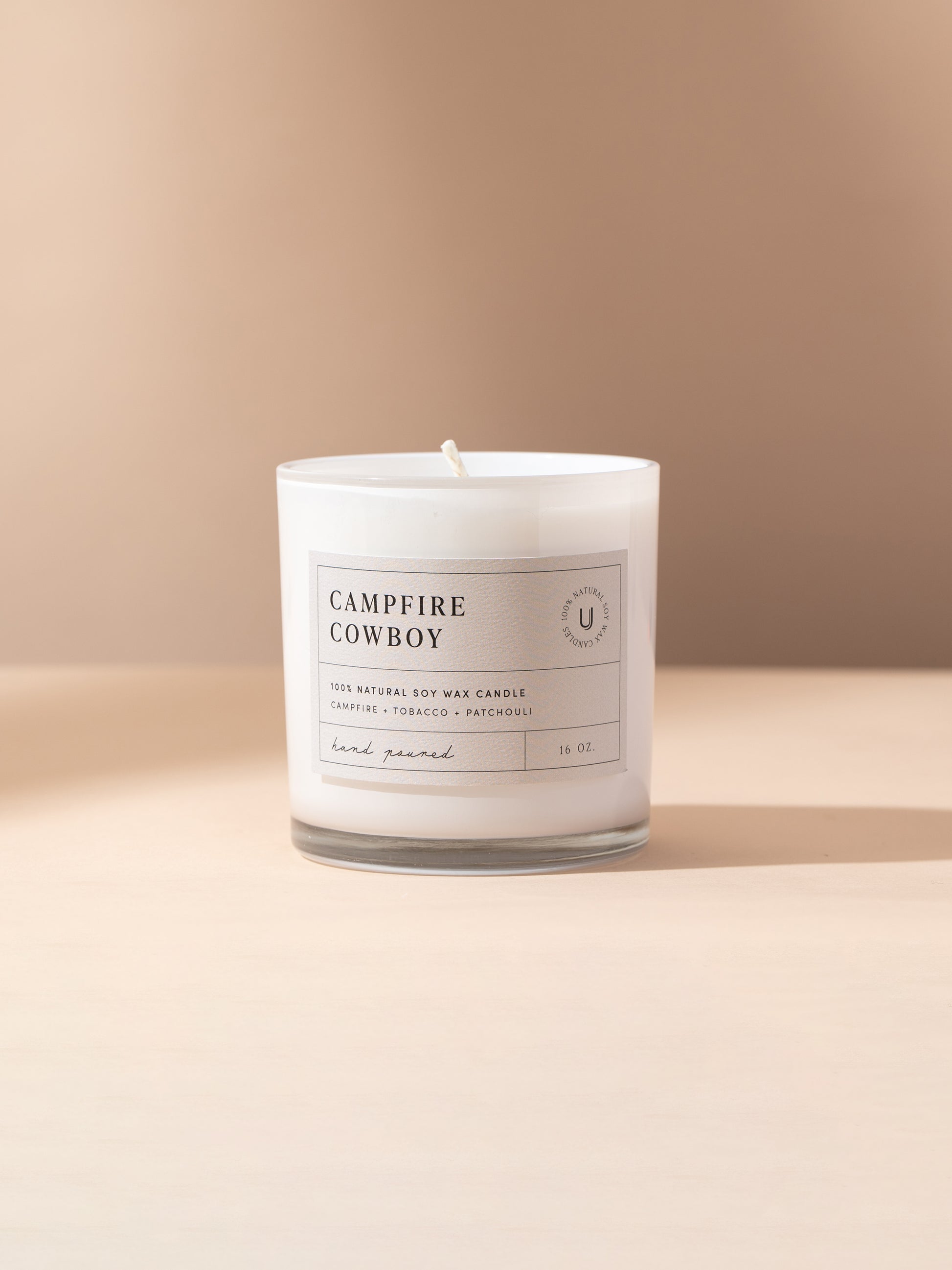 Campfire Cowboy Candle | 16 OZ | Product Detail Image | Uncommon James Home