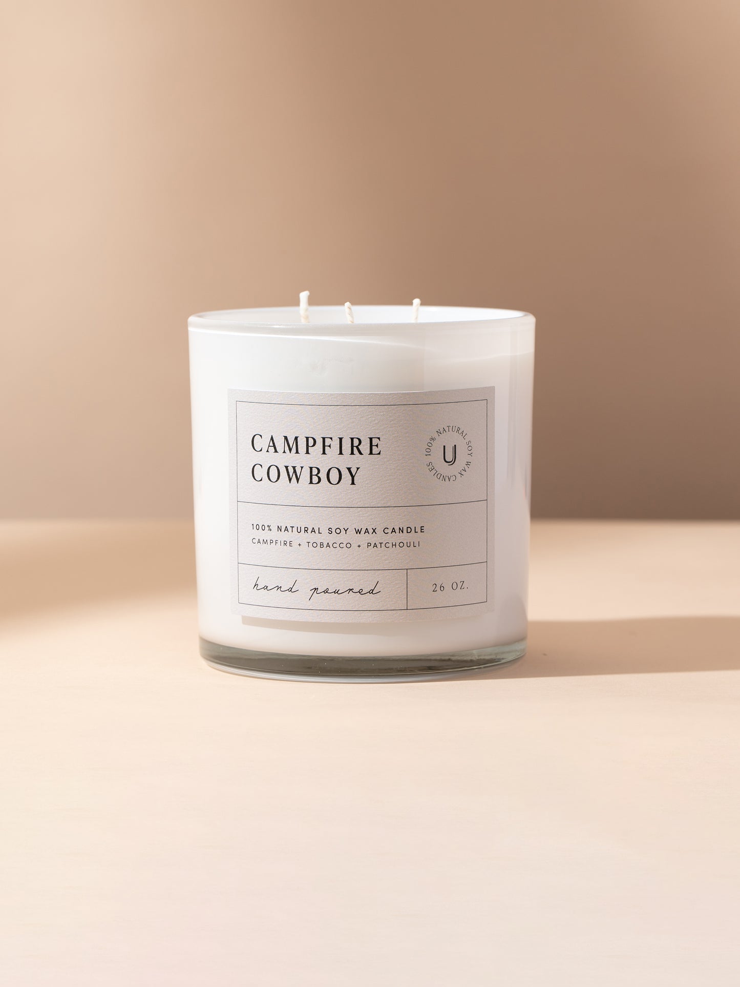 Campfire Cowboy Candle | 26 OZ | Product Detail Image | Uncommon James Home