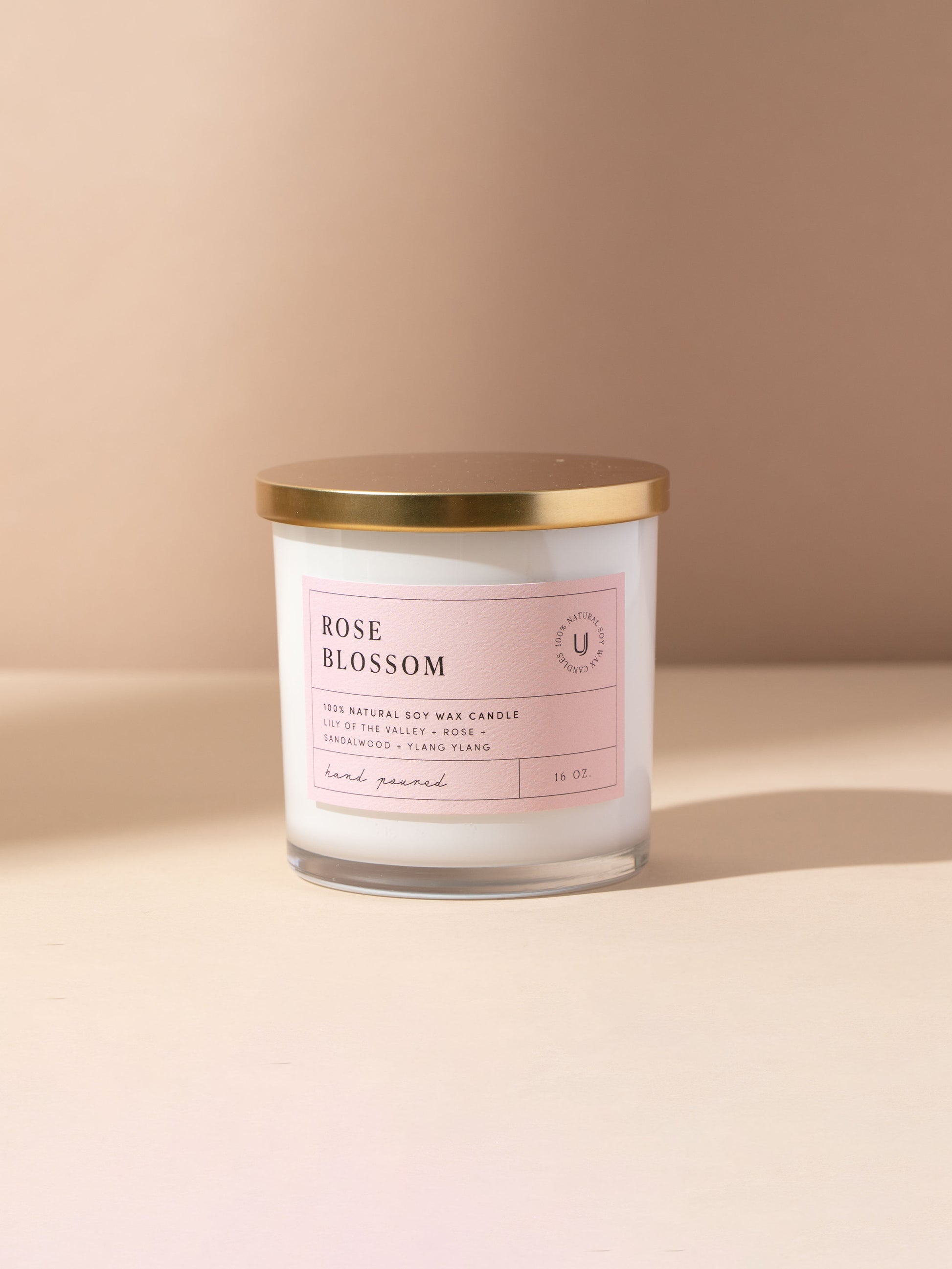 Rose Blossom Candle | 16 OZ | Product Detail Image | Uncommon James Home