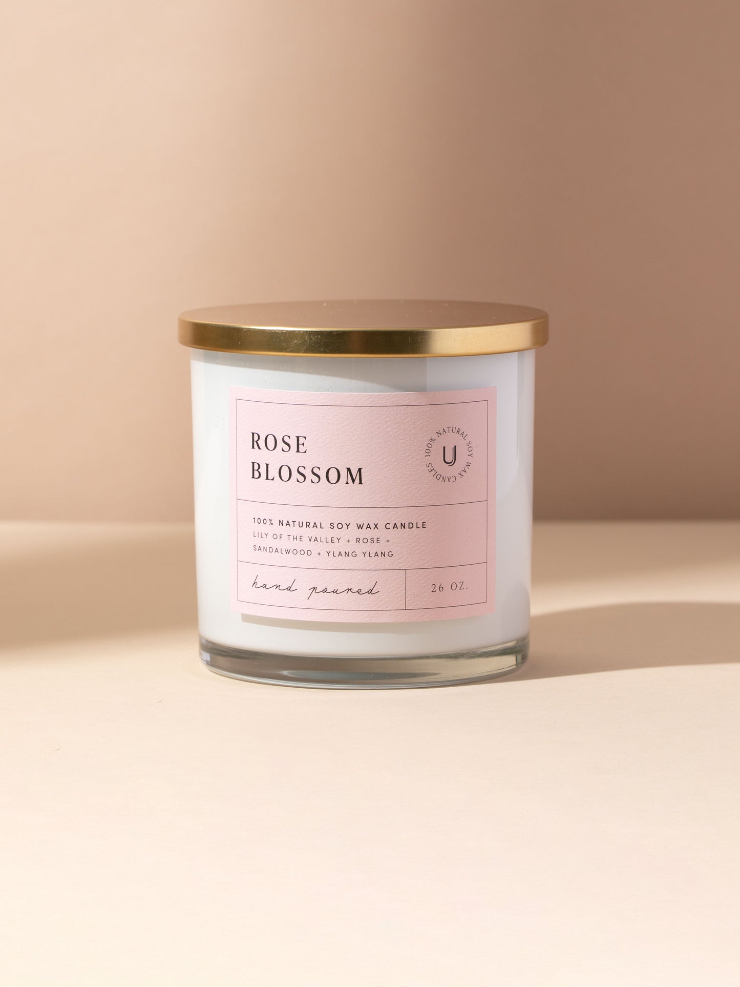 Rose Blossom Candle | 26 OZ | Product Detail Image | Uncommon James Home
