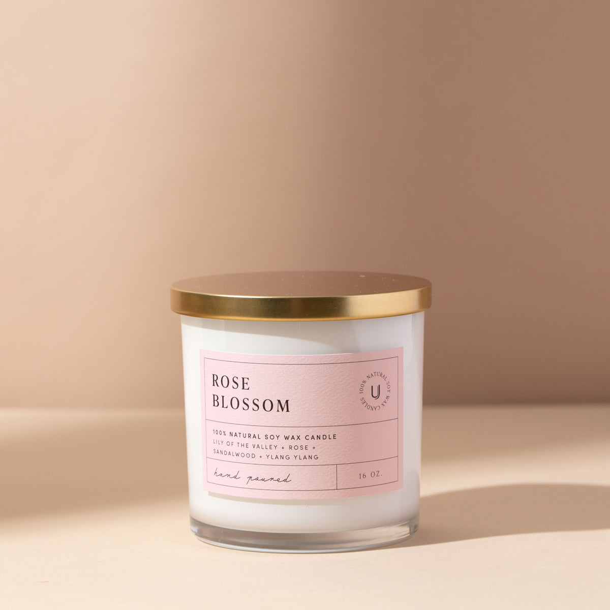 Rose Blossom Candle | 16 OZ | Product Detail Image | Uncommon James Home