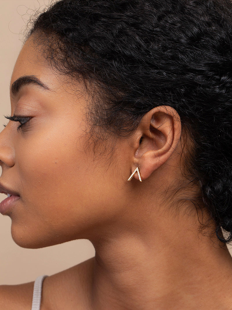 Little Stud Earrings | Gold | Model Image | Uncommon James