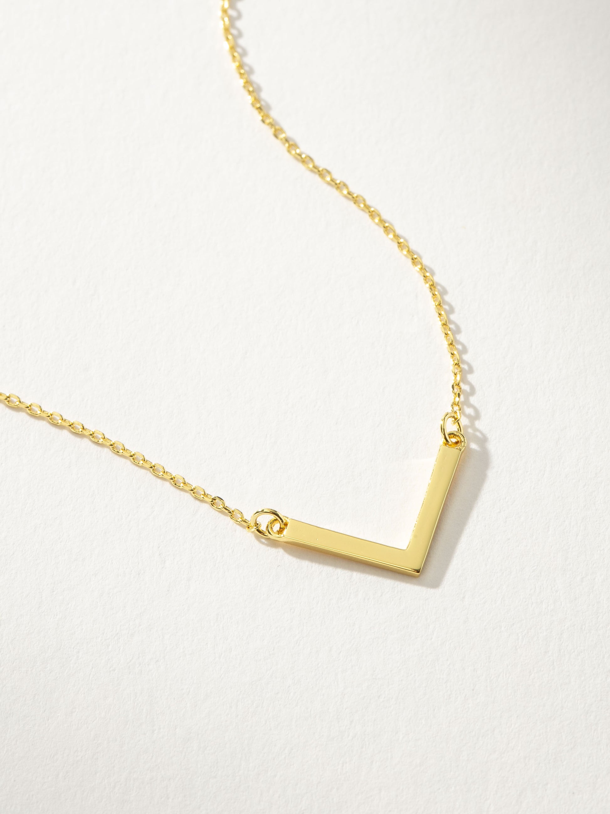 Baby V Necklace | Gold Solid | Product Detail Image | Uncommon James