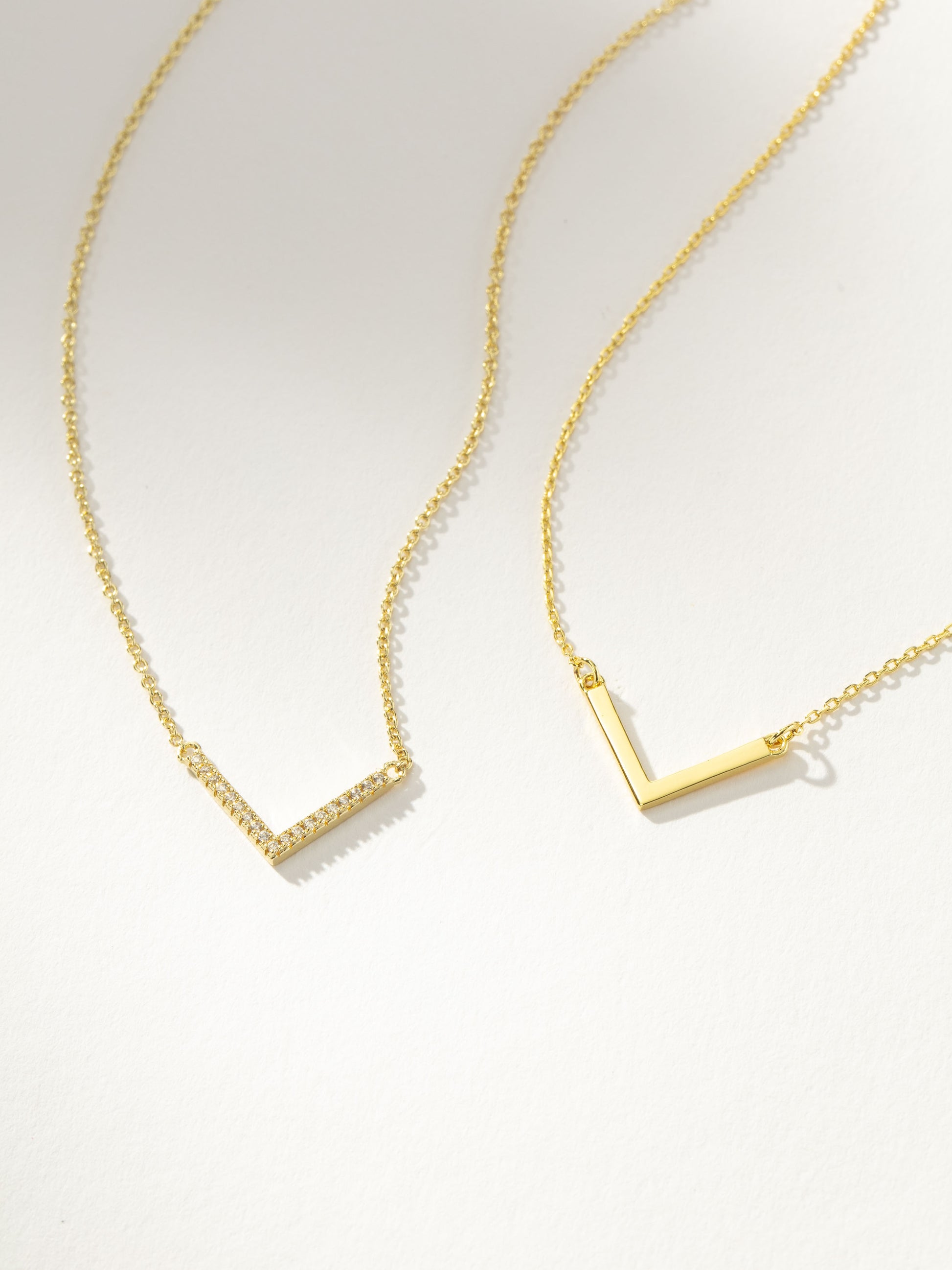 Baby V Necklace | Gold | eComm Image | Uncommon James