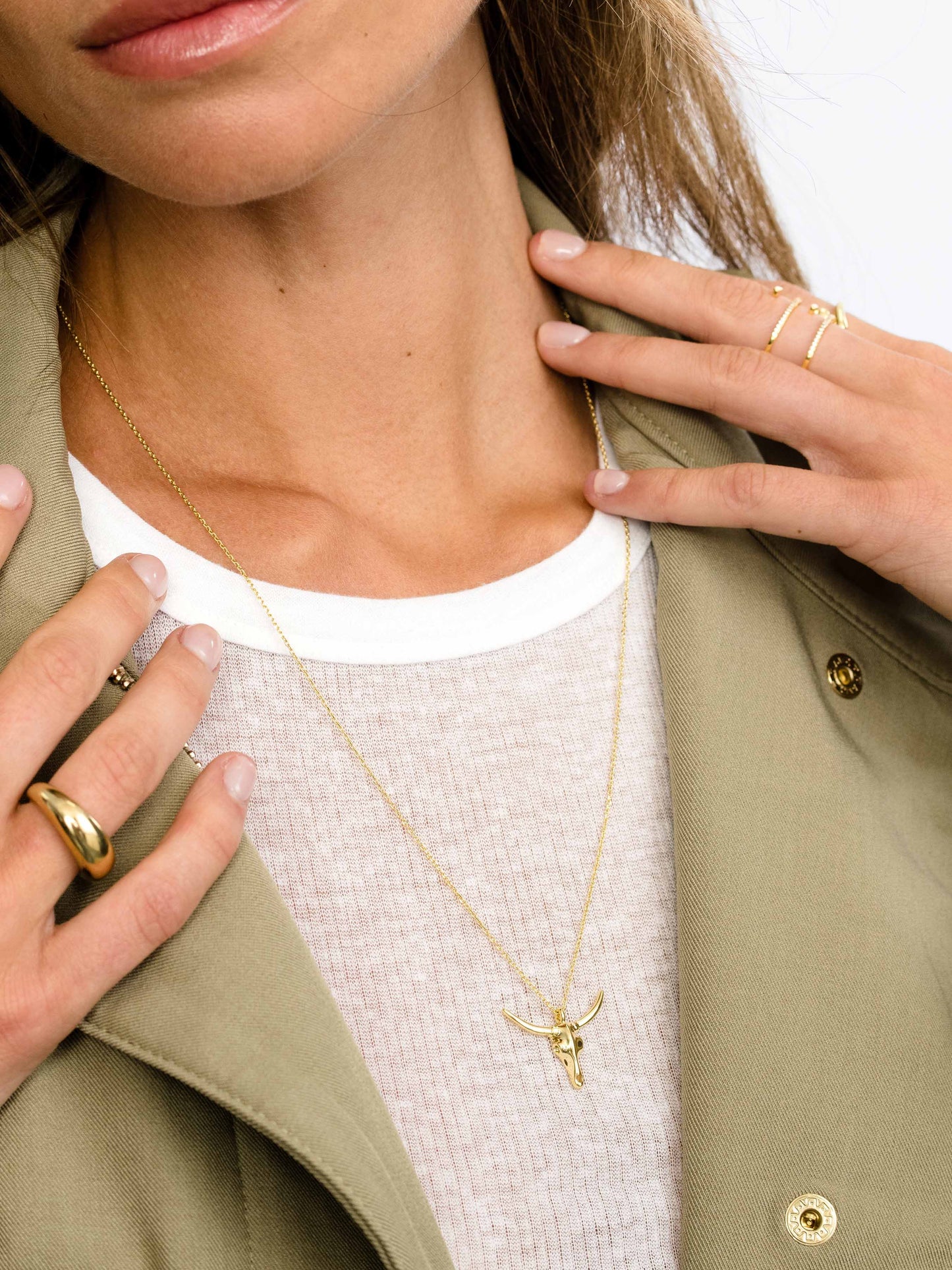 Fighter Necklace | Gold | Model Image | Uncommon James