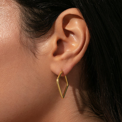 Girl Boss Earrings Small | Gold | Model Image | Uncommon James