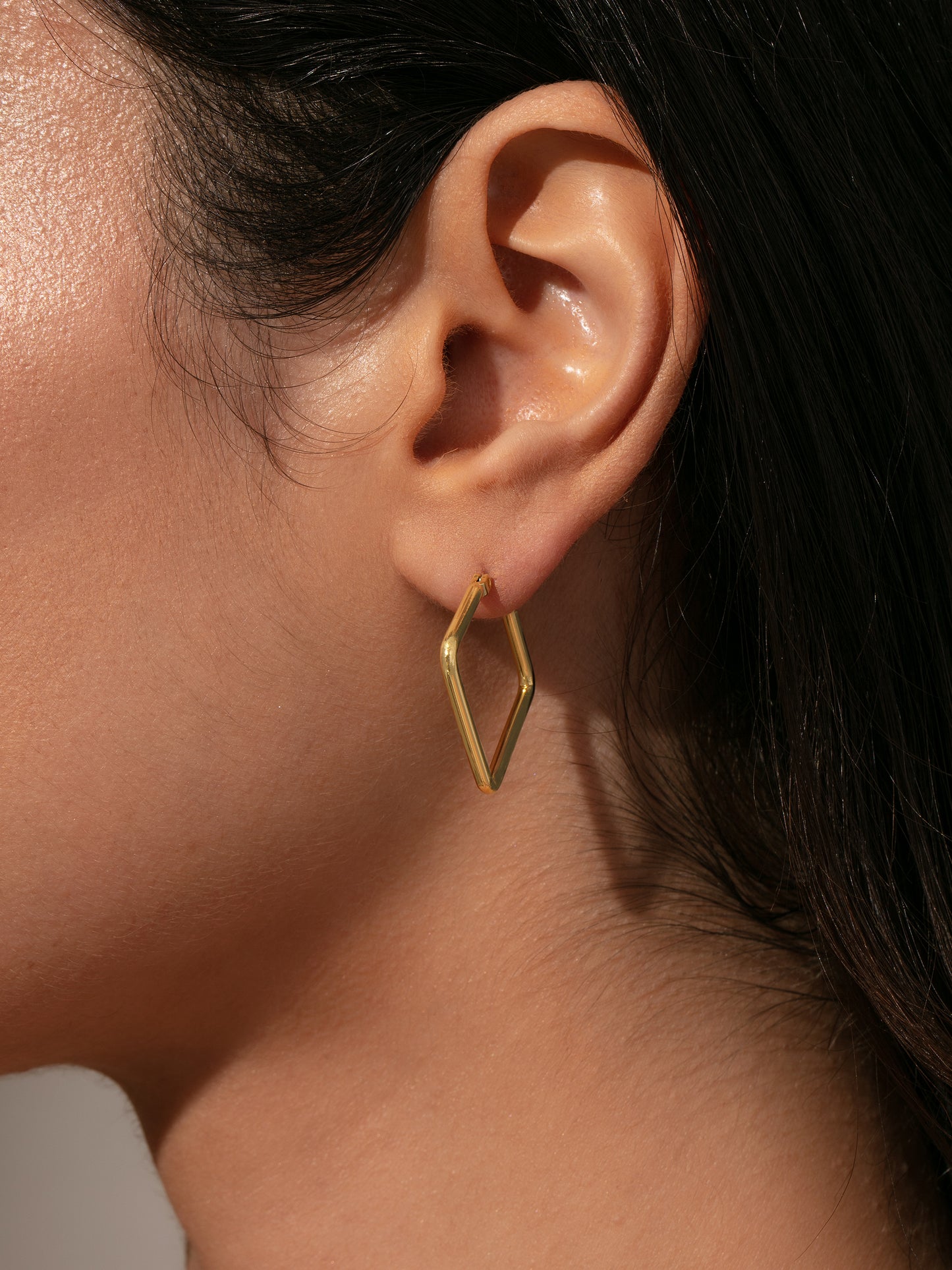 Girl Boss Hoop Earrings | Gold Small | Model Image | Uncommon James