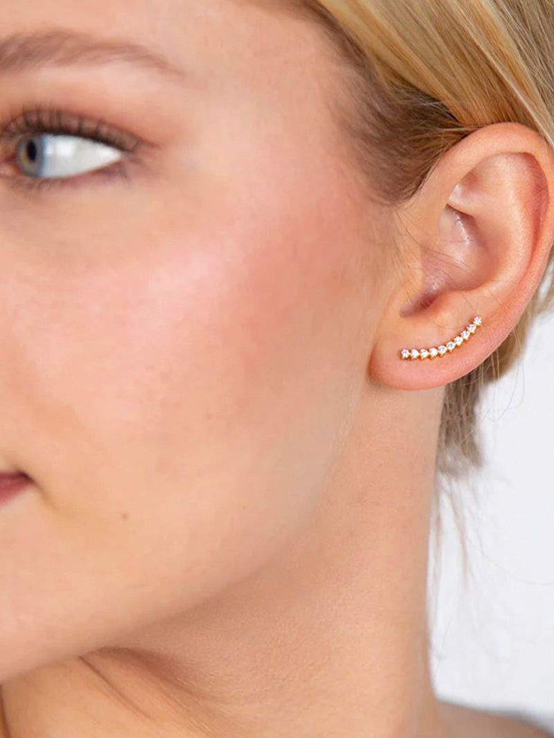 Riverside Pavé Ear Climber Earrings in Gold Uncommon James