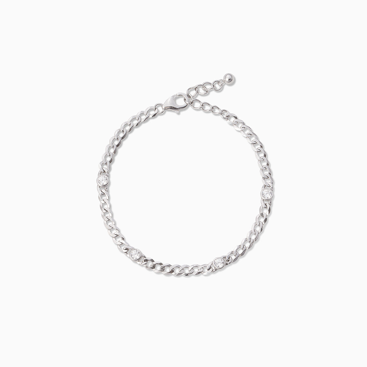 Gold Bradley Cubic Zirconia Stone Curb Chain Bracelet | Uncommon James