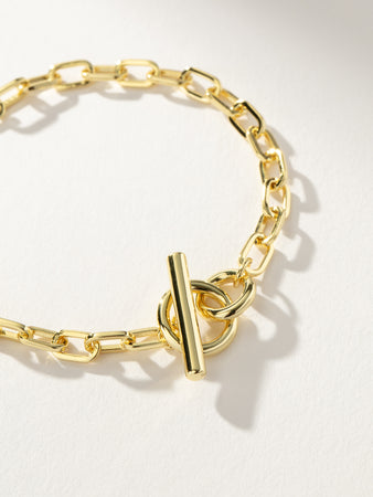 Simple Everyday Toggle and Chain Bracelet in Gold | Uncommon James
