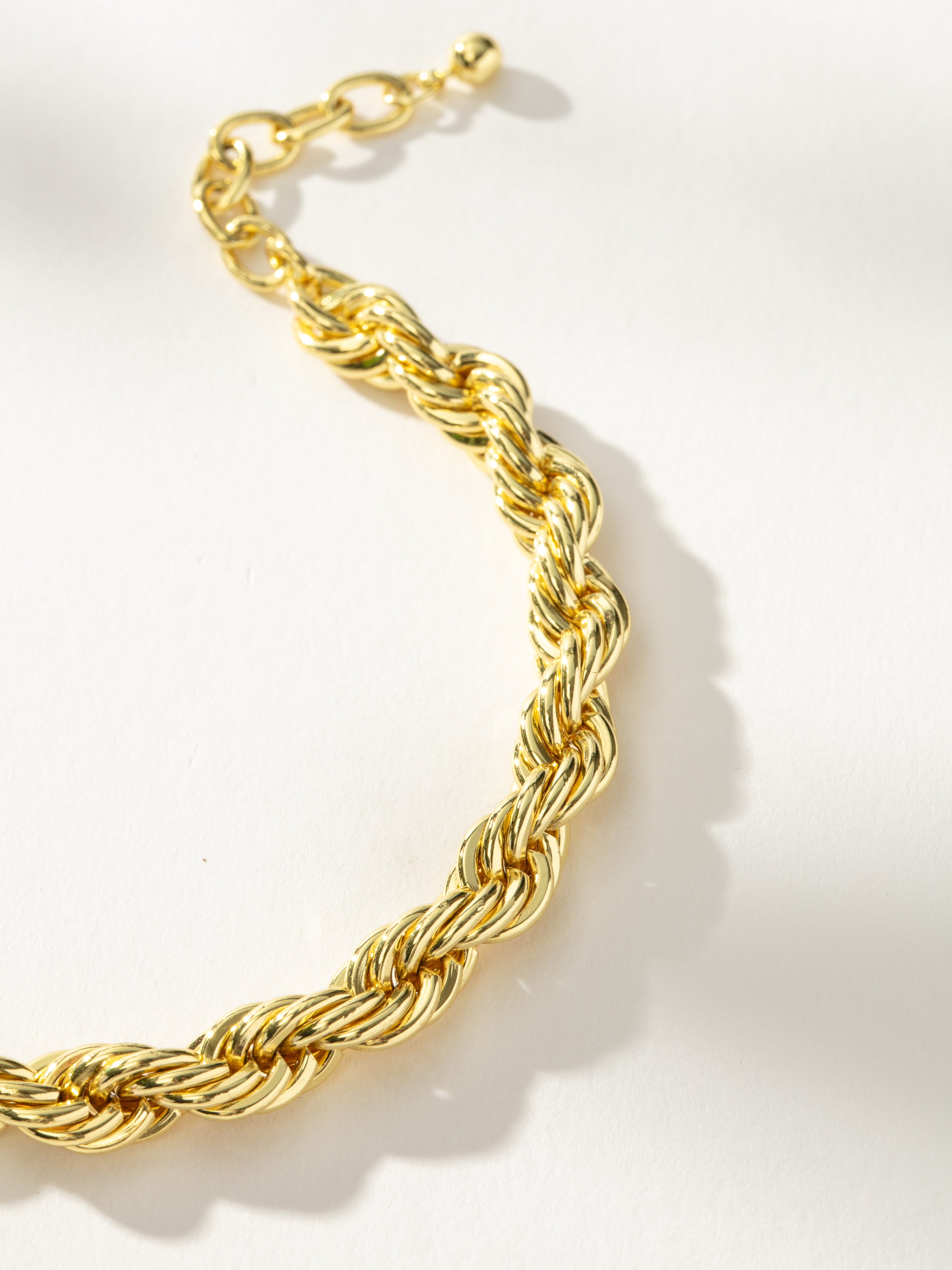 Hollis Statement Rope Chain Bracelet in Gold | Uncommon James