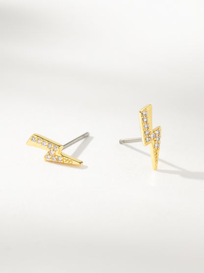 Bolt Stud Earrings | Gold | Product Image | Uncommon James