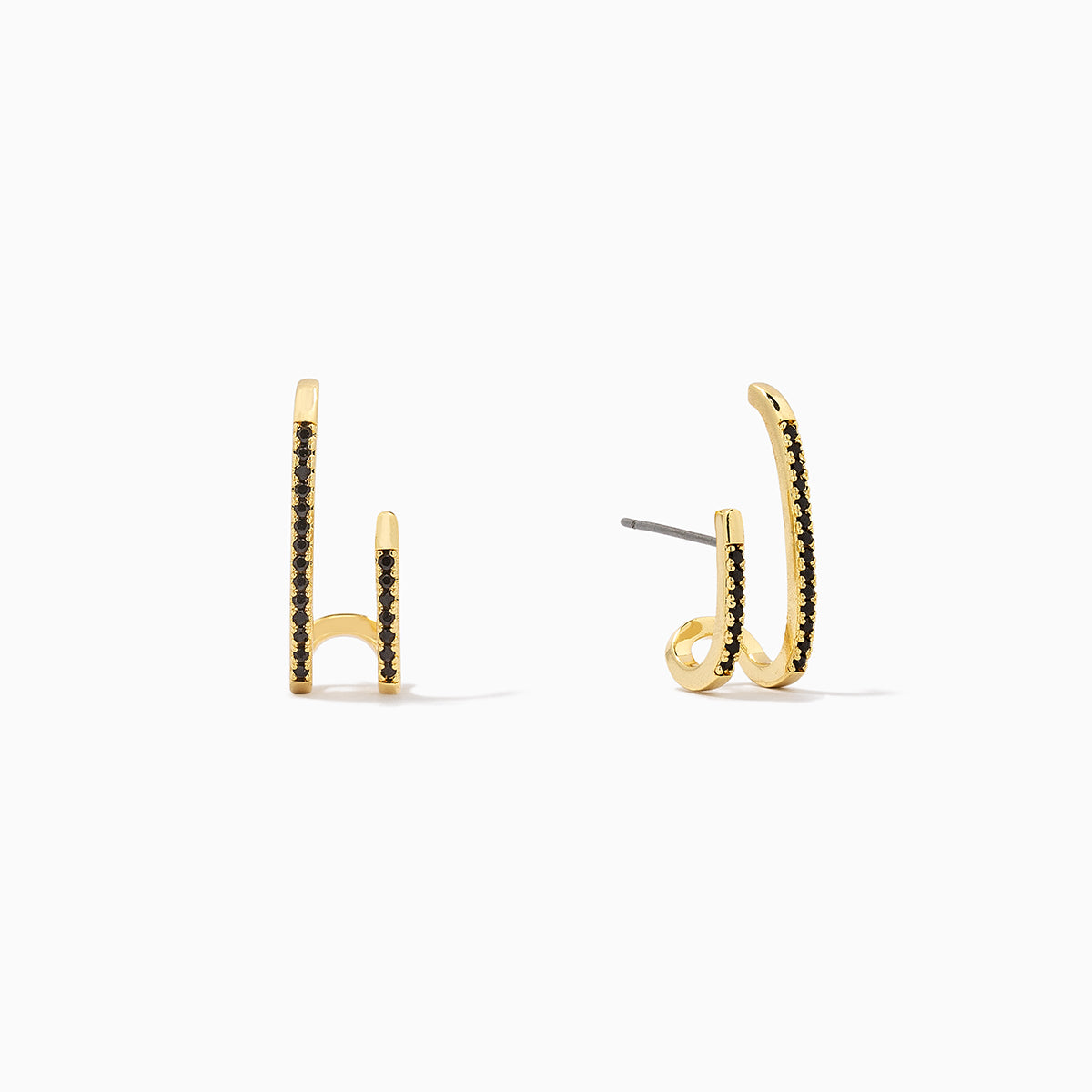 Double Vision Pavé Ear Climber Earrings in Gold | Uncommon James