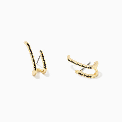["Double Vision Ear Climber ", " Gold Black ", " Product Detail Image ", " Uncommon James"]