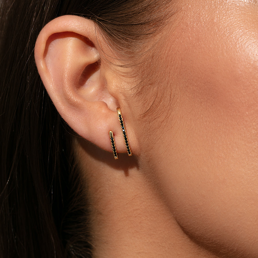 Double Vision Pavé Ear Climber Earrings in Gold | Uncommon James