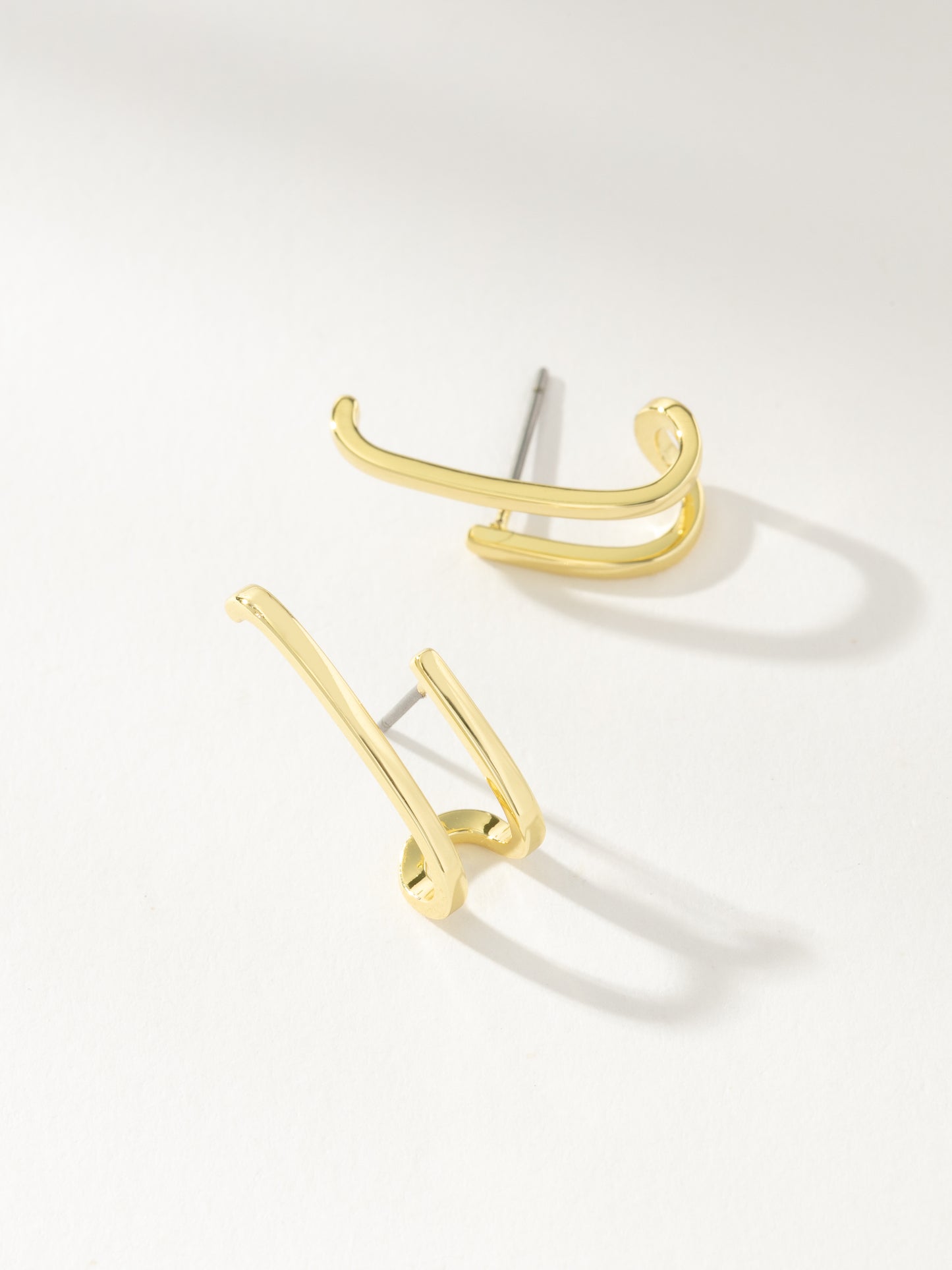 Double Vision Ear Climber | Gold Solid | Product Image | Uncommon James
