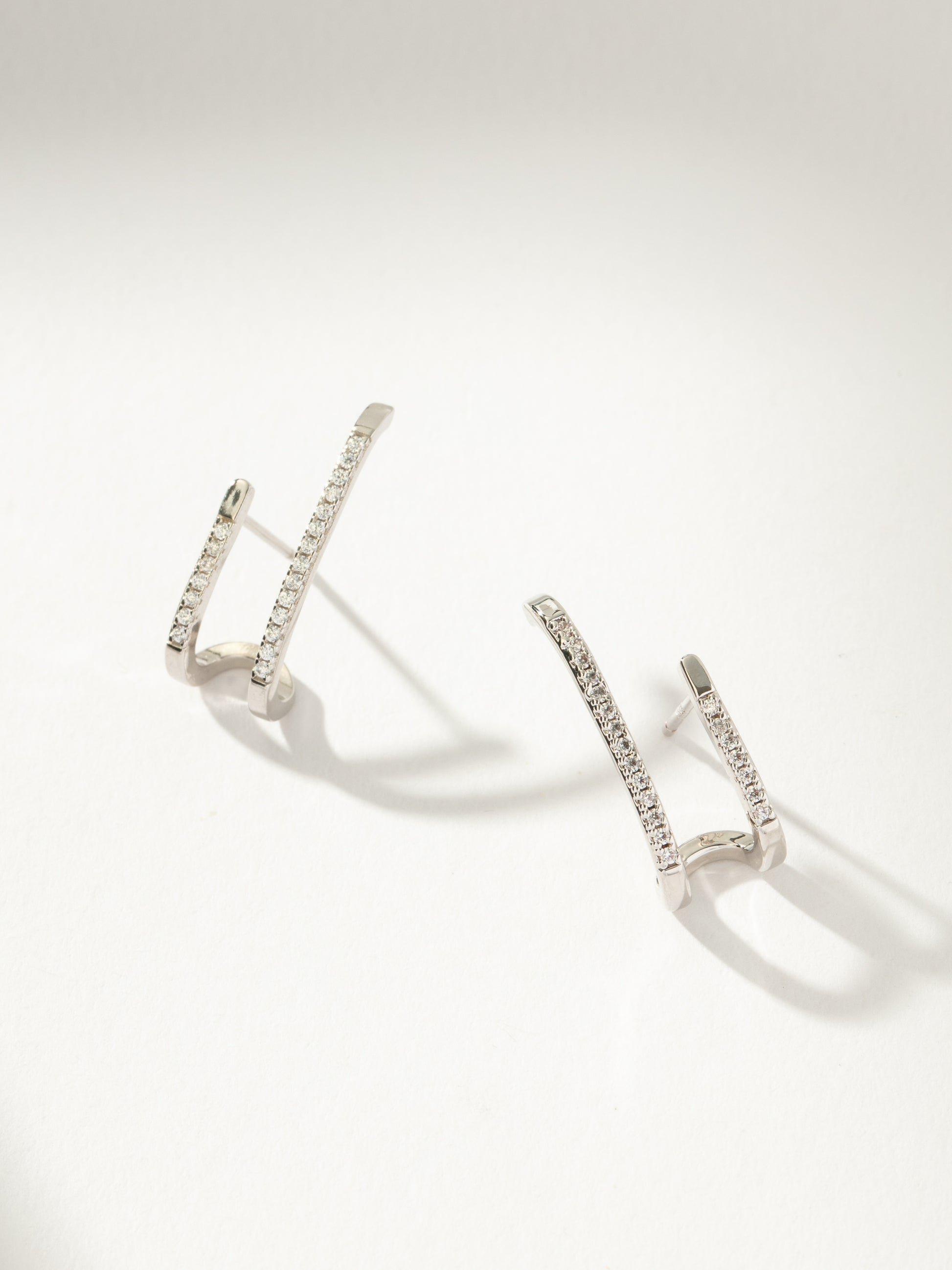 Double Vision Ear Climber | Sterling Silver Clear | Product Image | Uncommon James