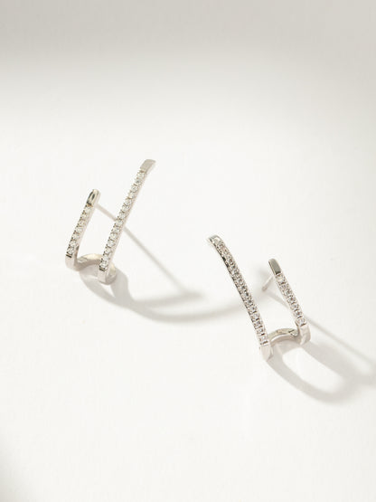 ["Double Vision Ear Climber ", " Sterling Silver Clear ", " Product Image ", " Uncommon James"]