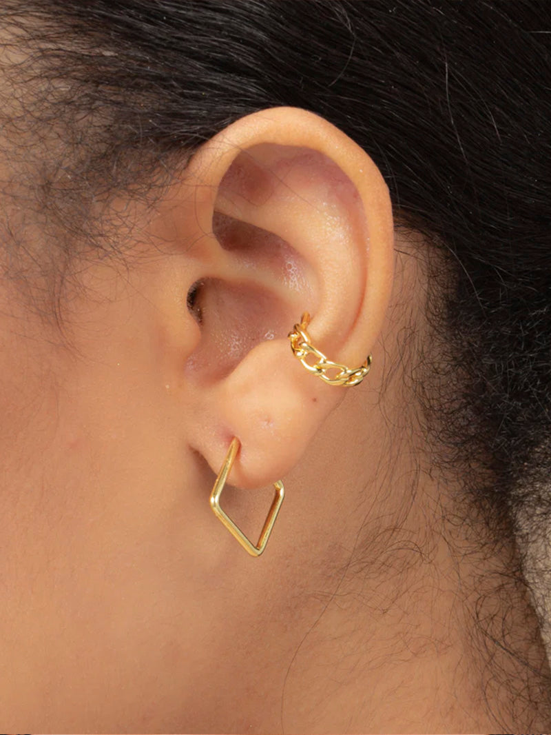 Girl Boss Geometric Hoop Earrings in Gold or Silver Uncommon James