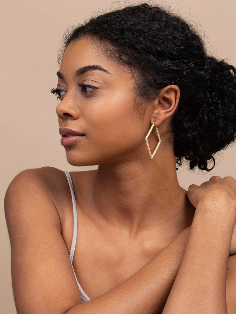 Girl Boss Earrings 2.0 | Gold | Model Image | Uncommon James