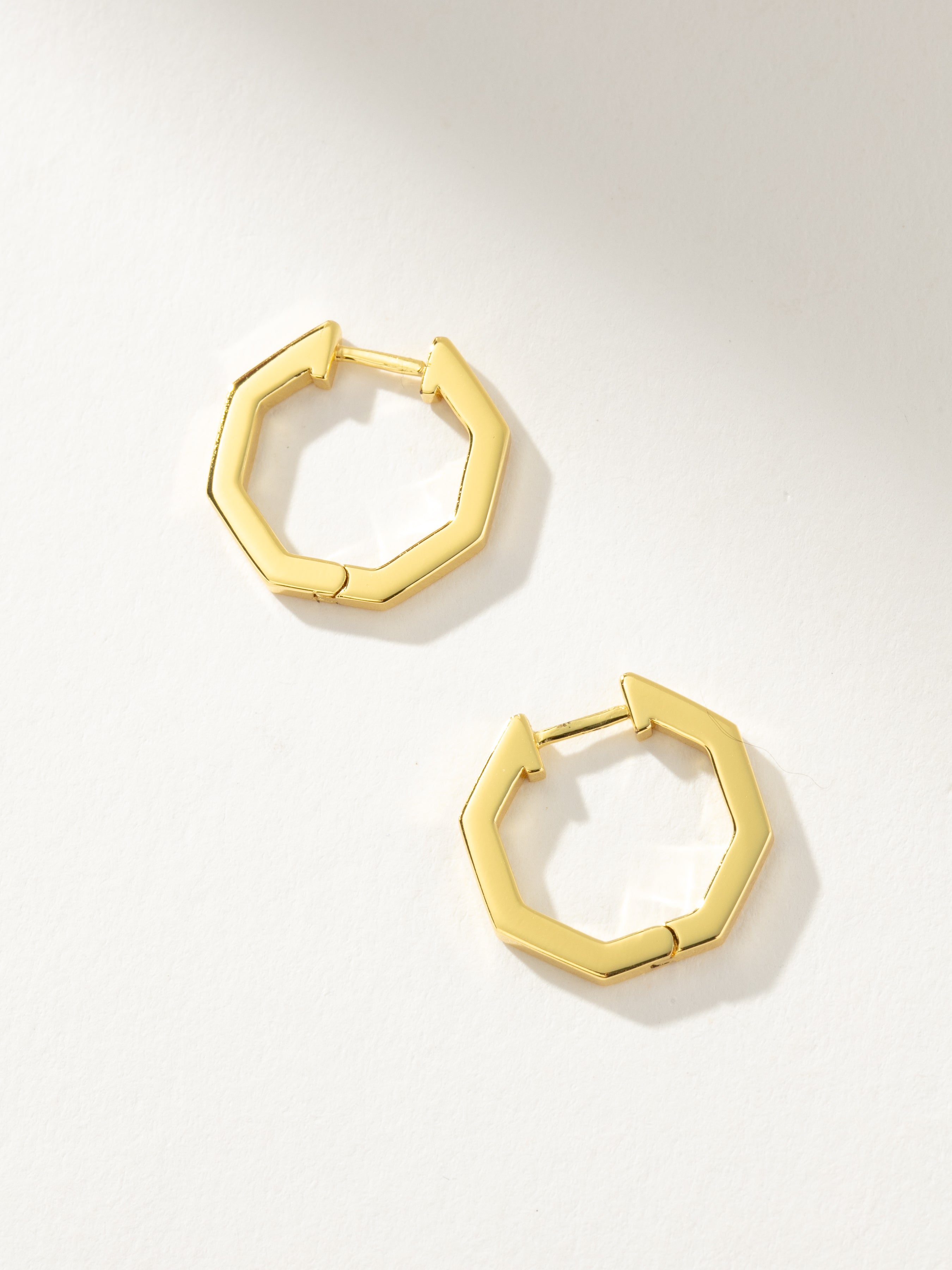 Gold stud earrings store | 14k gold hexagon single or pair earring | gold plated studs | 14k gold hexagon studs minimalist geometric earring