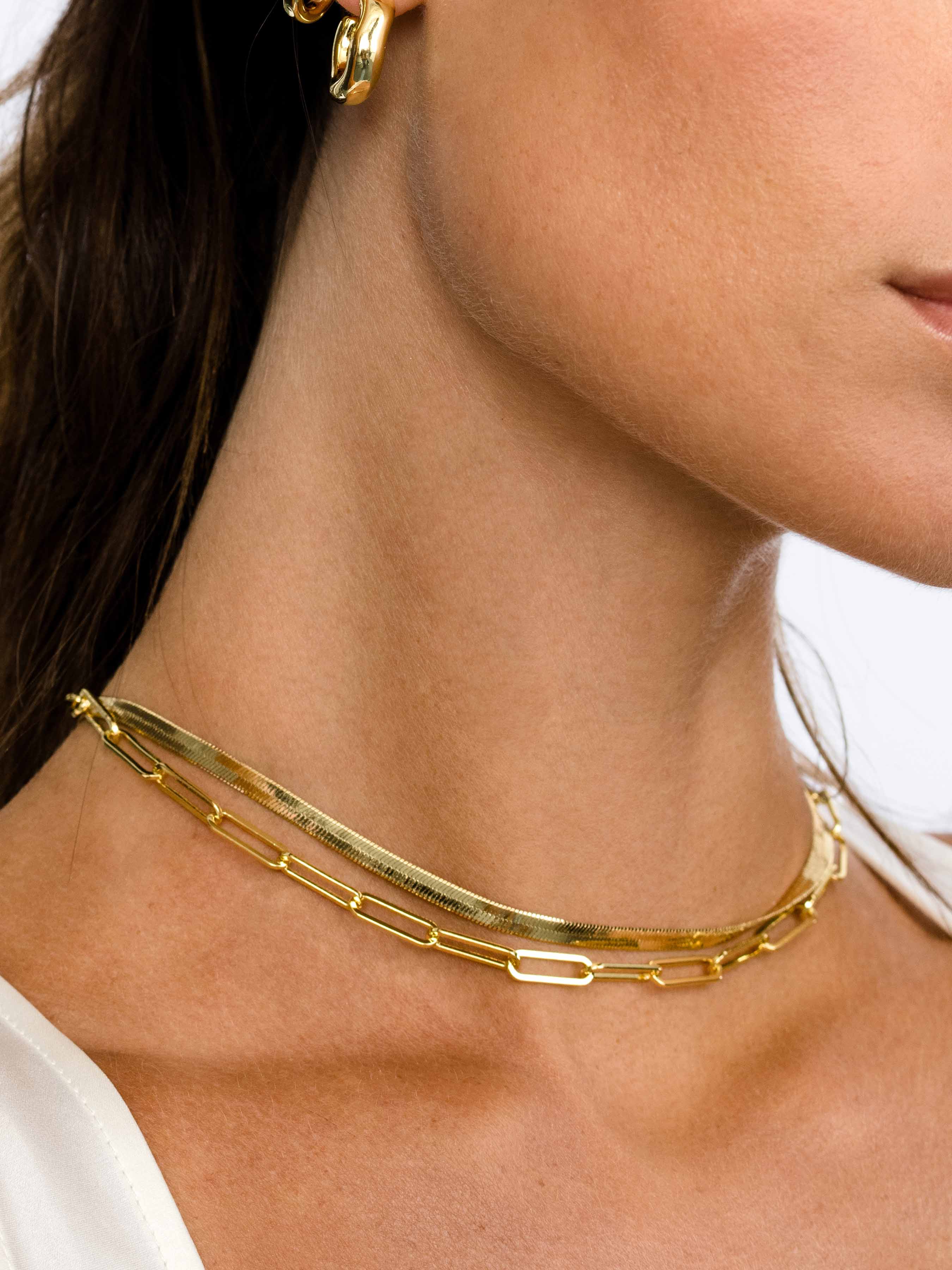 Horizon Herringbone Chain Necklace in Gold | Uncommon James
