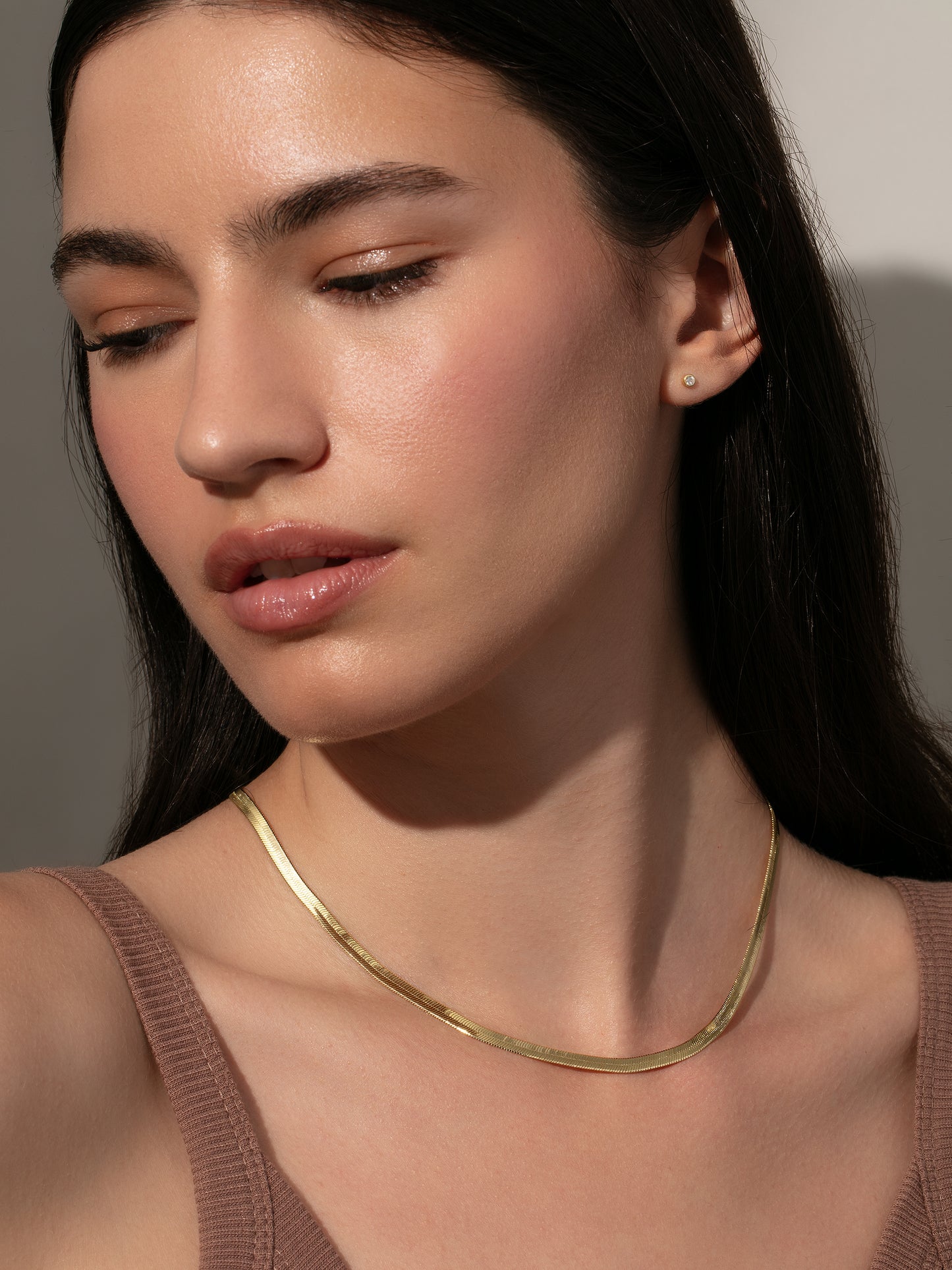 Horizon Herringbone Chain Necklace in Gold Uncommon James