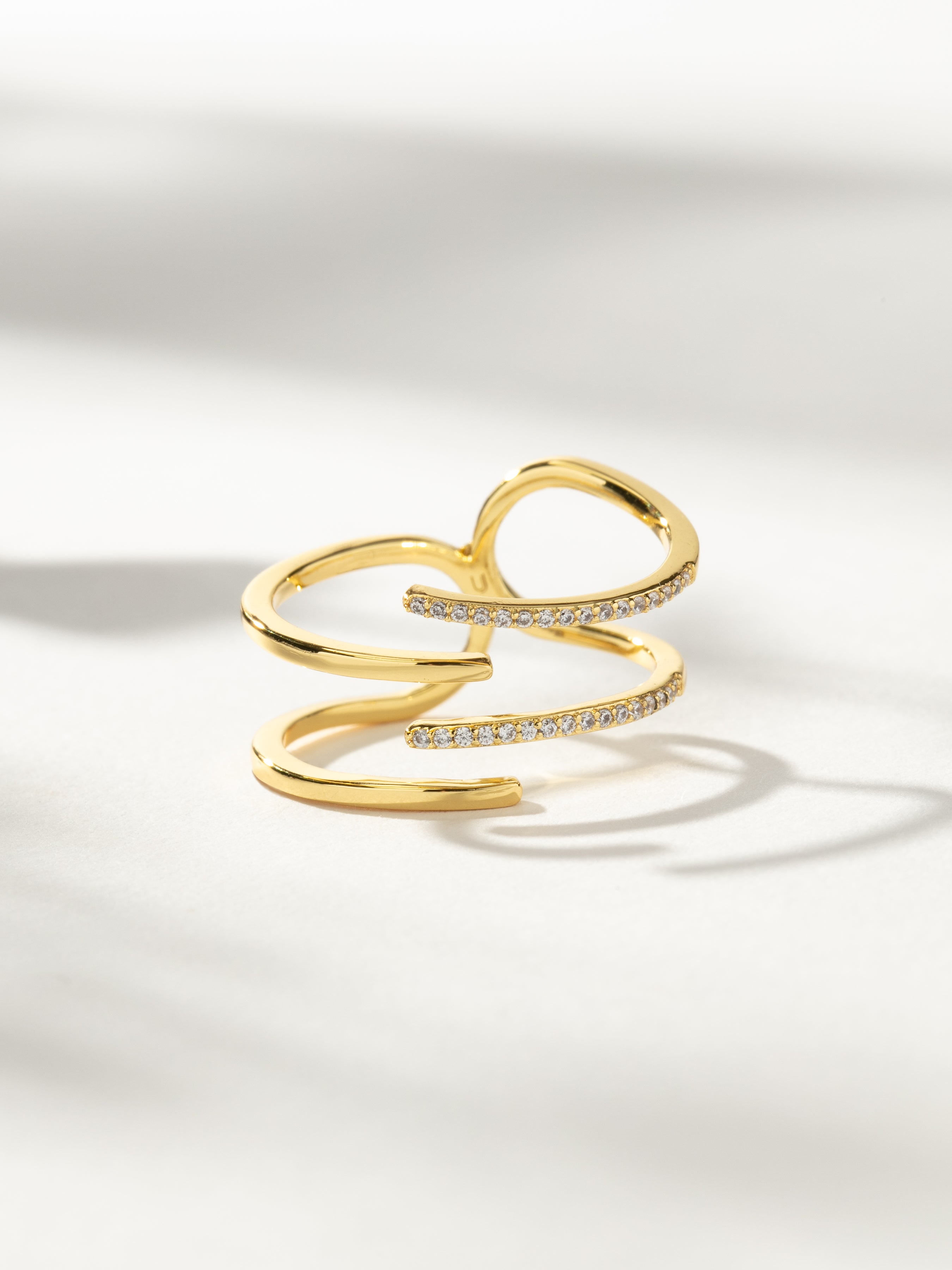 Revelry Layered Ring with Pavé in Gold | Uncommon James